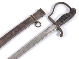 Kaiserreich,  Kavallerie/Artilleriesäbel , Kammerstück  mit Steckrückenschörklinge, Hersteller Weyersberg,Kirschbaum &Co Solingen, Herrschermonogramm W 86 mit Krone