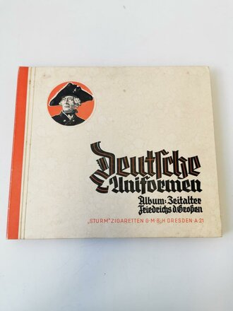 Sammelbilderalbum "Deutsche Uniformen" - Album: Zeitalter Friedrichs des Großen, 42 Seiten, komplett, im Umkarton