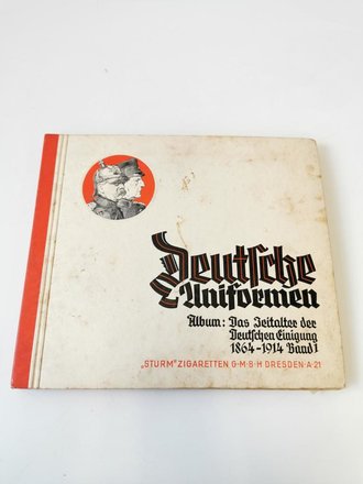 Sammelbilderalbum "Deutsche Uniformen" - Album: Das Zeitalter der deutschen Einigung 1864-1914 Band 1, 42 Seiten, komplett, im Umkarton