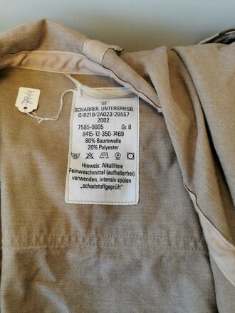 Bundeswehr Feldparka Wüstentarn, getragen, Größe 8, datiert 2002