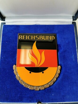 "Reichsbund" Nicht tragbare Plakette im Etui, dieses 13,5 x 13,5cm