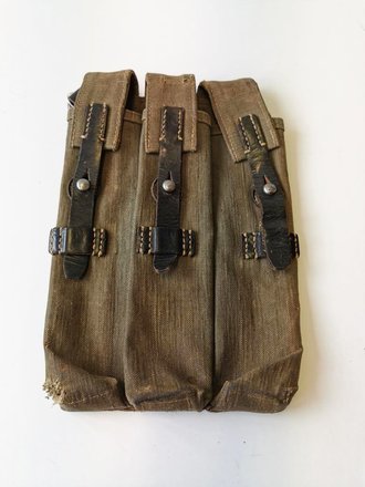 Magazintasche für MP40 der Wehrmacht, getragenes Stück