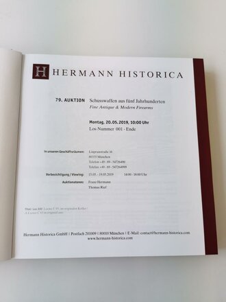 "Hermann Historica 79. Auktion" - Schusswaffen aus fünf Jahrhunderten, 471 Seiten, gebraucht, DIN A5