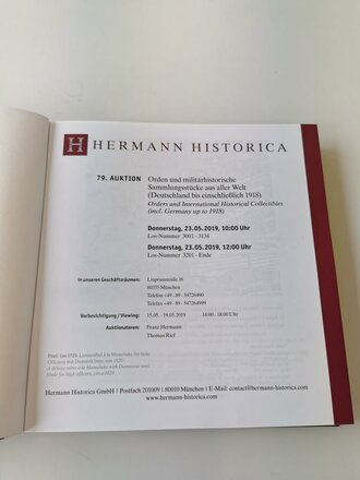 "Hermann Historica 79. Auktion" - Orden & militärhistorische Sammlungsstücke (inkl. Deutschland bis 1918), 524 Seiten, gebraucht, DIN A5