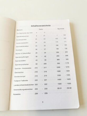 "Spendenbelege des VDA 1925-1945" - 236 Seiten, gebraucht, DIN A5