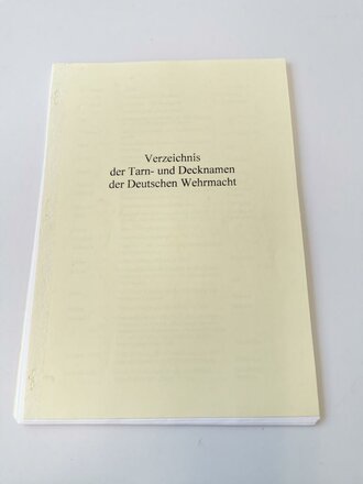 Fotokopie von "Verzeichnis der Tarn- und Decknamen...