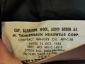 U.S. Cap, Garrison Wool, Army Green 44, dated 1955, Size 7