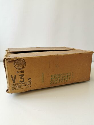 U.S. 1945 dated cardboard box for canned potatoes, used