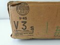 U.S. 1945 dated cardboard box for canned potatoes, used