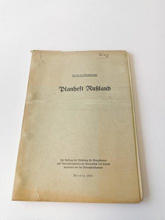 "Planheft Russland " DIN A4, datiert 1941 mit...