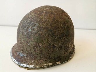 U.S.WWII fix bail helmet with early papercloth Hawley liner. Uncleaned set