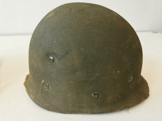 U.S.WWII fix bail helmet with early papercloth Hawley liner. Uncleaned set