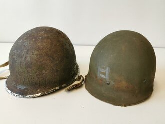 U.S.WWII fix bail helmet with early papercloth Hawley...