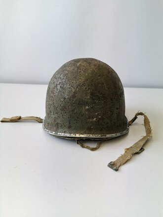 U.S.WWII fix bail helmet with early papercloth Hawley liner. Uncleaned set