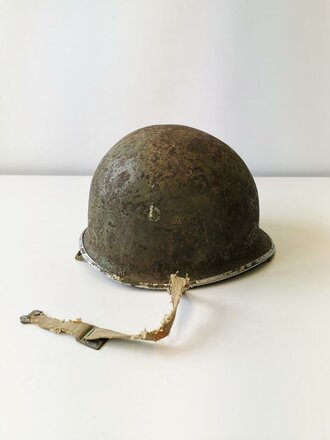 U.S.WWII fix bail helmet with early papercloth Hawley liner. Uncleaned set