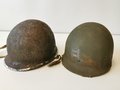 U.S.WWII fix bail helmet with early papercloth Hawley liner. Uncleaned set