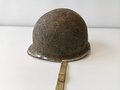 U.S.WWII fix bail helmet with early papercloth Hawley liner. Uncleaned set