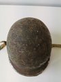 U.S.WWII fix bail helmet with early papercloth Hawley liner. Uncleaned set