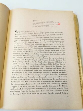 "Kreta Sieg der Kühnsten" Von Heldenkampf der Fallschirmjäger. DIN A4, datiert 1942, mit dem seltenen Schutzumschlag