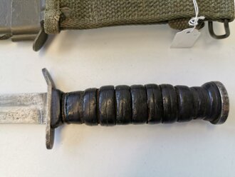 U.S.  WWII M3 trench knife by Imperial, in USM8 scabbard. Used