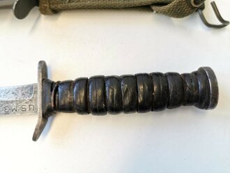 U.S.  WWII M3 trench knife by Imperial, in USM8 scabbard. Used