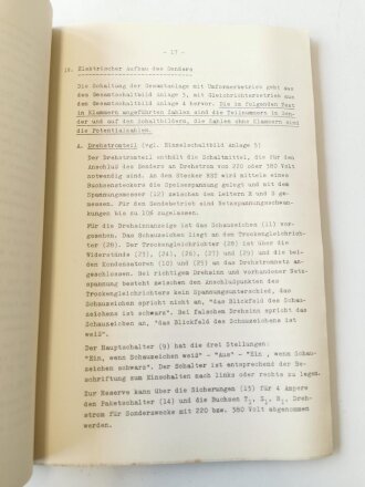 Funkgerätbeschreibung " Schwerer Kurzwellensender b" ( 1kw.S.b), 1937