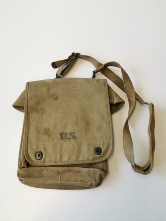 U.S. 1943 dated mapcase with carrying strap, well used