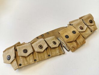 U.S. WWI mounted troops rifle belt  with 1918 dated  .45 pistol magazine pouch. Used