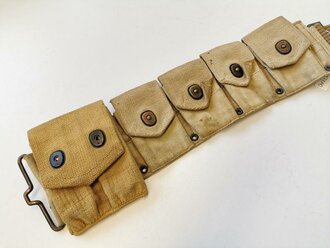 U.S. WWI mounted troops rifle belt  with 1918 dated  .45 pistol magazine pouch. Used