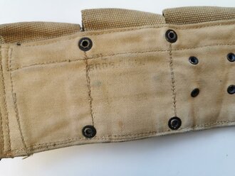 U.S. WWI mounted troops rifle belt  with 1918 dated  .45 pistol magazine pouch. Used