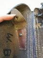 1. Weltkrieg Koffertasche P08 , dunkelbraunes Leder, datiert 1916