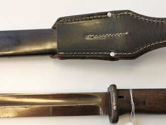 Seitengewehr M84/98 für K98, Exportstück in Koppelschuh der Wehrmacht, diser datiert 1942