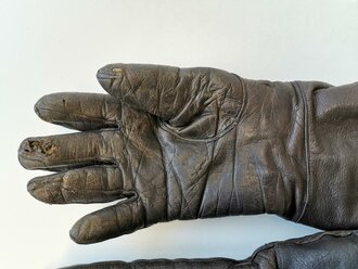 Fallschirmjäger, Paar gefütterte Handschuhe in der kurzen Ausführung, getragenes Paar