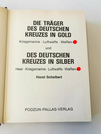 "Die Träger des Deutschen Kreuzes in Gold", 551 Seiten, gebraucht, DIN A5