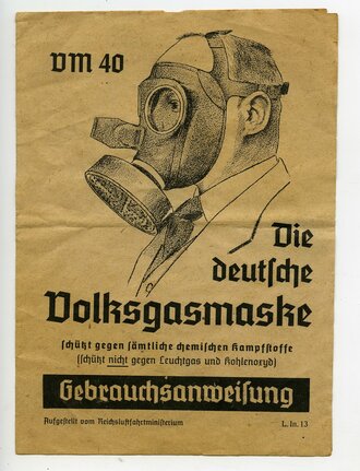 Gebrauchsanweisung Die Deutsche Volksgasmaske 40