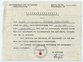 Lehrgangausweis über die Teilnahme an einem Luftschutzlehrgang, datiert 1937