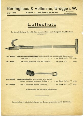 Werbeblatt "Einreißhaken und...