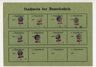 Bescheinigung über die Teilnahme an einem Luftschutzlehrgang Groß Berlin, datiert 1940