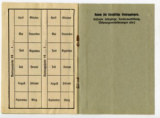 Reichsluftschutzbund, Mitgliedsausweis Nr. 174362, datiert 1937 - 1941