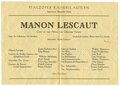 Programmblatt Pfalzoper Kaiserslautern, "Manon Lescaut", DIN A6, Luftschutzhinweis