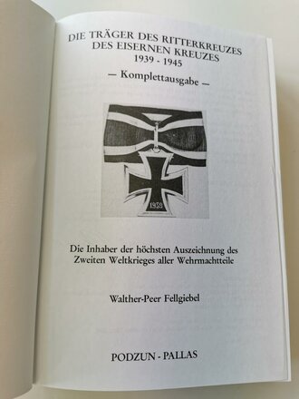 "Die Träger des Ritterkreuzes des Eisernen Kreuzes 1939-1945", 520 Seiten, gebraucht, DIN A5