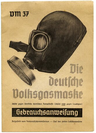 Gebrauchsanweisung Die Deutsche Volksgasmaske 37, A5