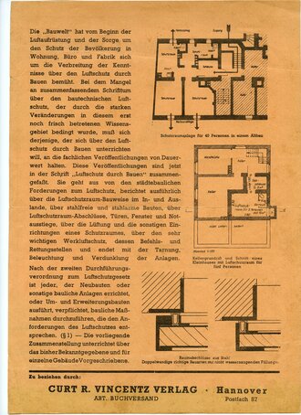 Werbeblatt "Luftschutz durch Bauen" DIN A4