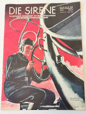 "Die Sirene", Nummer 22, Drittes Oktoberheft 1936 "Flak-Artillerist am Horchgerät"