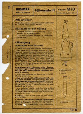 Werbeblatt "Minimax Nasslöscher" -...