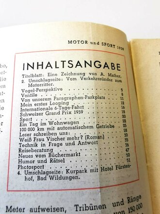"Motor und Sport" - 27. August 1939 - Heft 35, 50 Seiten, gebraucht, DIN A4