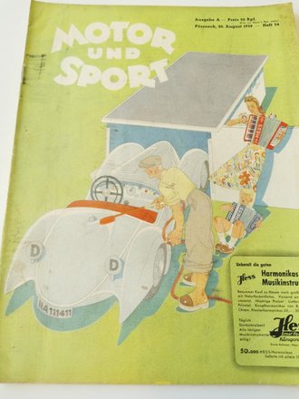 "Motor und Sport" - 20. August 1939 - Heft 34, 54 Seiten, gebraucht, DIN A4