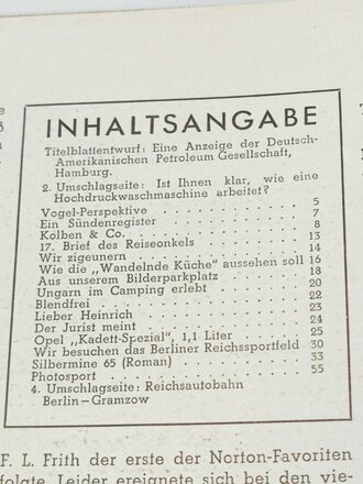 "Motor und Sport" - 19. Juni 1938 - Heft 25, 54 Seiten, gebraucht, DIN A4