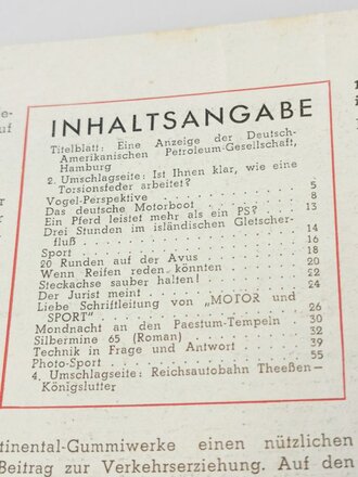 "Motor und Sport" - 22 Mai 1938 - Heft 21 - Schnell und sicher mit Standard, 54 Seiten, gebraucht, DIN A4