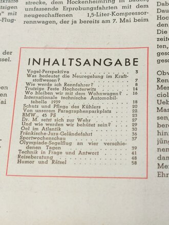 "Motor und Sport" - 30 April 1939 - Heft 18, 58 Seiten, gebraucht, DIN A4